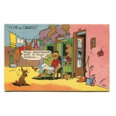 HUMORISTICA FLOR DE CUENTO DIBUJANTE BENZ ANTIGUA TARJETA POSTAL